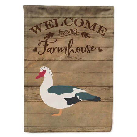 Carolines Treasures Muscovy Duck Welcome Canvas House Flag - 28 x 0.01 x 40 in. CK6808CHF
